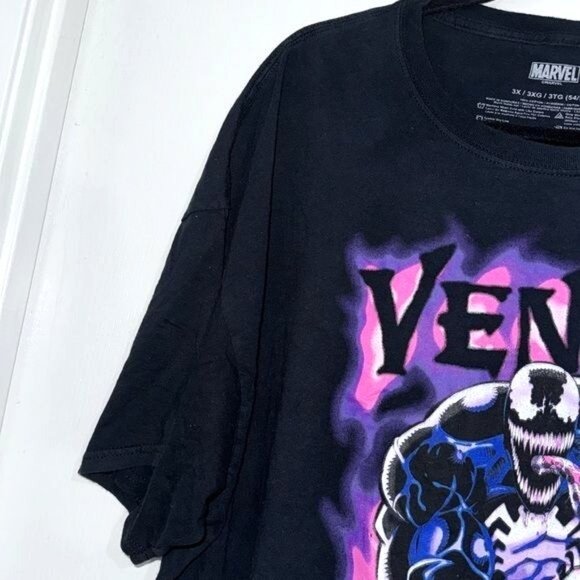 Marvel Venom Graphic Black T-Shirt 3X Featuring Bold Comic Design - Picture 3 of 7